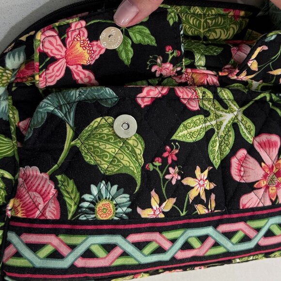 VERA BRADLEY Botannica Black Green and Pink Floral Bag - Picture 11 of 11